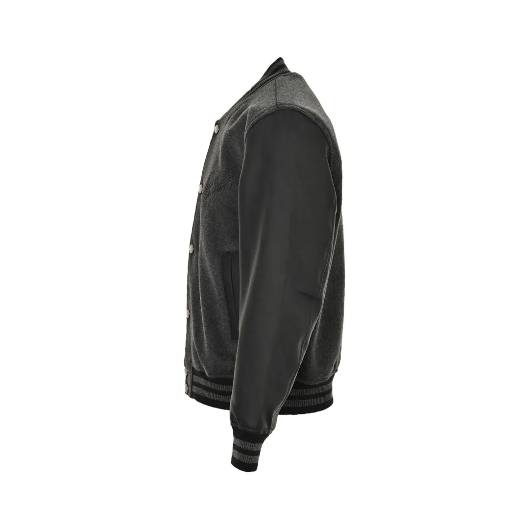 Louis Vuitton/Louis Vuitton 24Fw embroidered letter cotton shearling sleeve baseball jacket